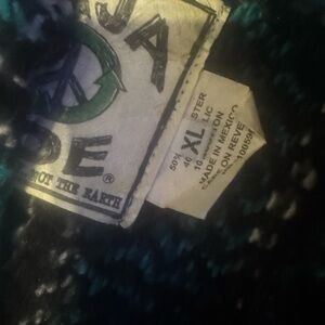 Black and Green Sweater Poncho